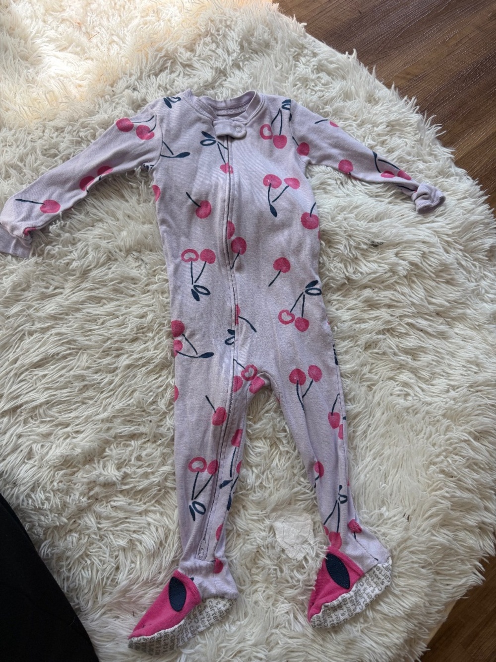 Light pink footed Toddler carters super cute bodysuit girls Pink Cherry Footed O